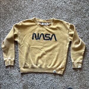 NASA Mustard Yellow Sweatshirt Kids Large GUC